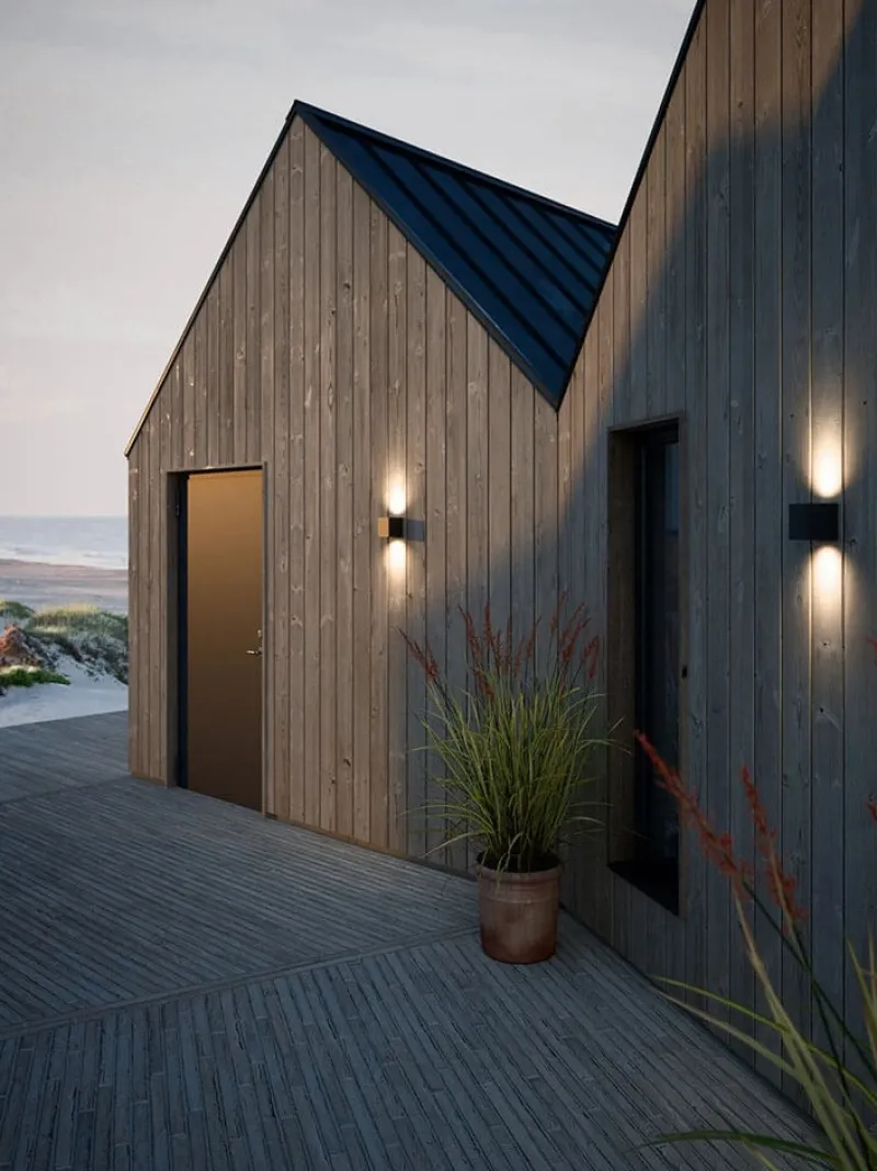 Best Canto Kubi 2 udendørs væglampe LED, seaside sort Sorte Væglamper|Væglamper