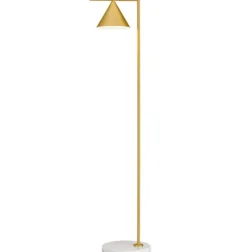 Online Captain Flint gulvlampe, messing/hvid marmor Marmor Lamper|Standerlamper