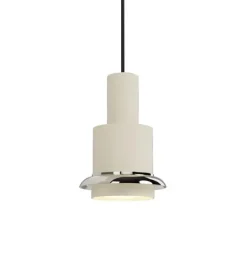 Discount Chaumont pendel 150, hvid/nikkel Hvide Lamper|Spisebordslamper