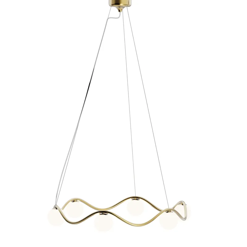Circle of Life lysekrone large, opal/messing Messinglamper|Hvide Lamper