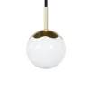 New Circle of Life pendel Ø110 m/sort ledning, opal/messing Messinglamper|Hvide Lamper