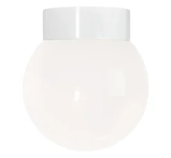 Clearance Classic Globe 200 loftlampe / væglampe IP44, hvid/blank opal Hvide Lamper|Vådrumslamper