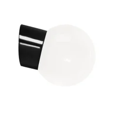 Classic Globe 150 væglampe IP54, sort/blank opal Glas Lamper|Vådrumslamper