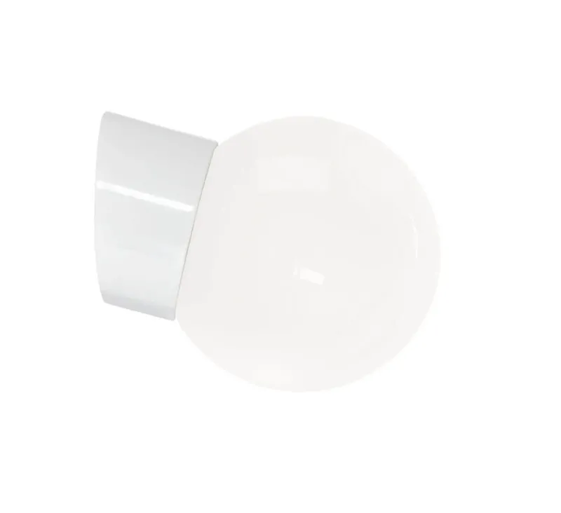 New Classic Globe 150 væglampe IP20, hvid/blank opal Hvide Lamper|Glas Lamper