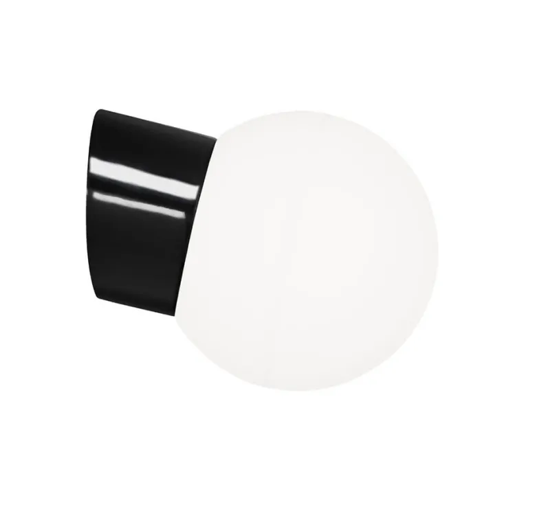 Sale Classic Globe 150 væglampe IP54, sort/mat opal Vådrumslamper|Spejllampe