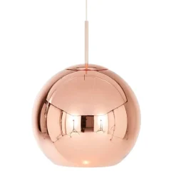Discount Copper rund pendel Ø45, kobber Spisebordslamper|Soveværelseslamper
