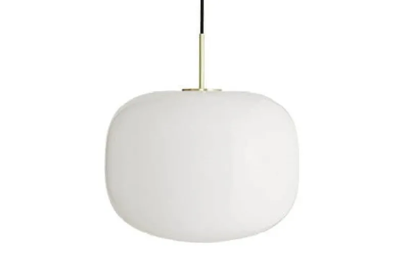 Hot Cuscino pendel large Ø35, messing/opal Messinglamper|Hvide Lamper