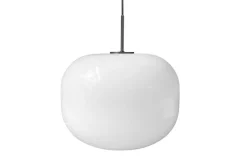 New Cuscino pendel large Ø35, titanium/opal Hvide Lamper|Glas Lamper