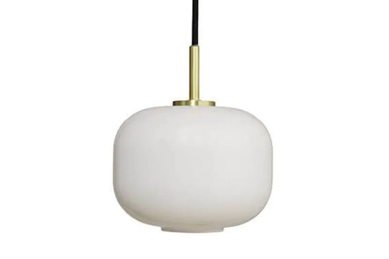 Cuscino pendel small Ø15, messing/opal Messinglamper|Hvide Lamper
