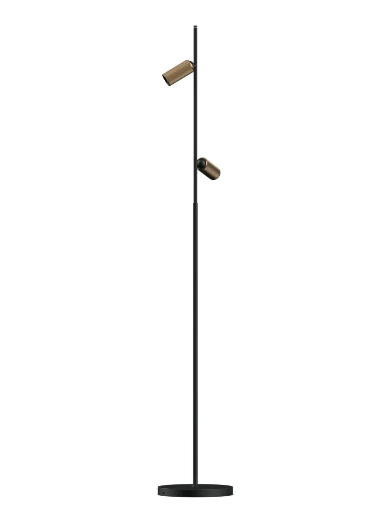 Discount Decor F2 gulvlampe double, sort/messing Messinglamper|Standerlamper