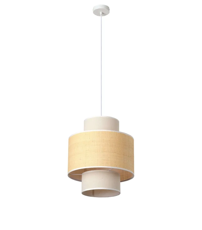 Outlet Decor Wrap Cylinder pendel, beige Spisebordslamper|Hængelamper
