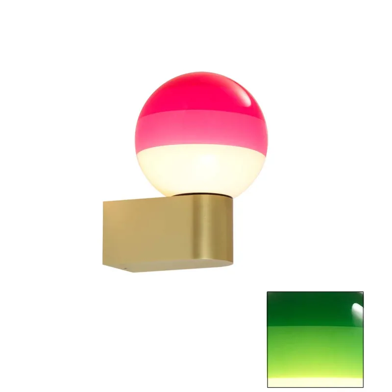 Clearance Dipping Light A1-13 væglampe, Grøn/børstet messing Glas Lamper|Entre Lamper