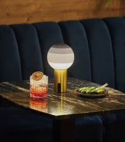 Sale Dipping Light Batteri Bordlampe, Off white Hvide Lamper|Glas Lamper