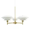 Hot DL20 lysekrone, opal/messing Messinglamper|Hvide Lamper