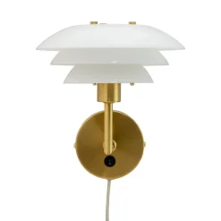 Best DL20 væglampe, opal/messing Messinglamper|Hvide Lamper