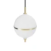 Online Eternal Moonlight pendel medium m/sort ledning, opal/messing Messinglamper|Hvide Lamper