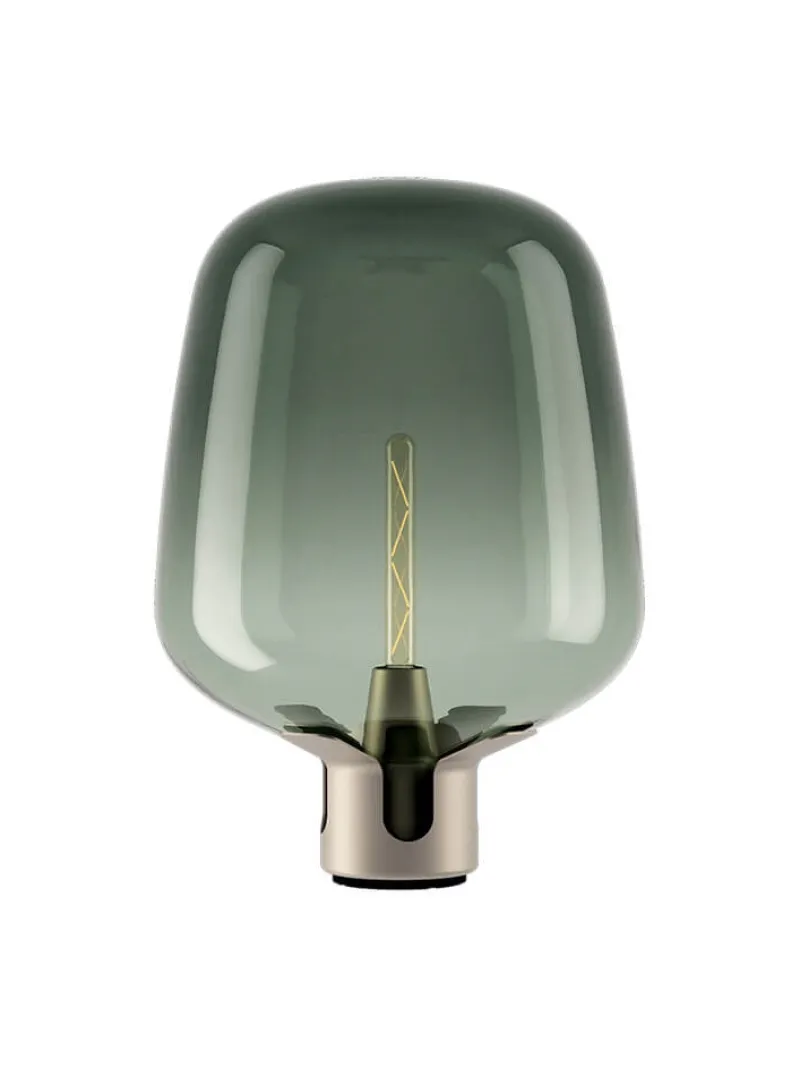 Flar large bordlampe, pearl/turquoise Glas Lamper|Skrivebordslamper