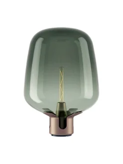 Discount Flar large bordlampe, terra/turquoise Glas Lamper|Skrivebordslamper