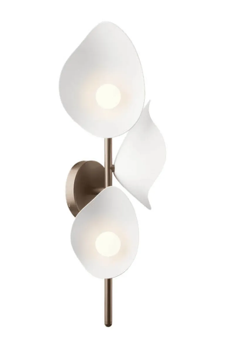 Hot Florii 3 væglampe, mørk bronze/hvid Hvide Lamper|Glas Lamper