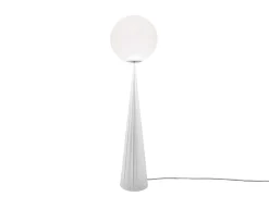 Globe Fat gulvlampe, opal/sølv Hvide Lamper|Standerlamper