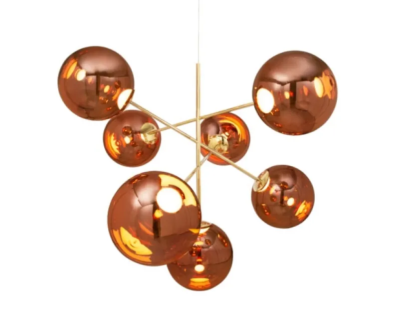 Globe lysekrone large, kobber Spisebordslamper|Moderne Lysekrone
