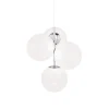 Online Globe lysekrone mini, opal/sølv Hvide Lamper|Spisebordslamper