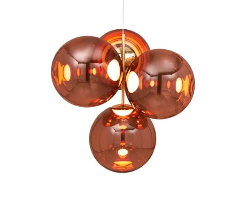Discount Globe lysekrone small, kobber Spisebordslamper|Moderne Lysekrone