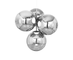 Clearance Globe lysekrone small, sølv Spisebordslamper|Moderne Lysekrone