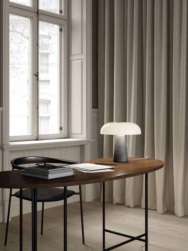 Best Glossy bordlampe grå Marmor Lamper|Kontorlamper