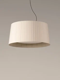 Discount GT7 pendel Ø90, natur m/nikkel baldakin Spisebordslamper|Entre Lamper