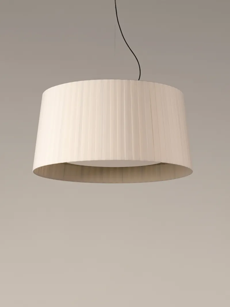 Discount GT7 pendel Ø90, natur m/nikkel baldakin Spisebordslamper|Entre Lamper