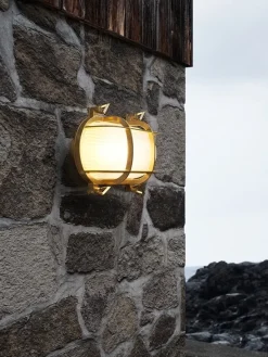 Outlet Helford udendørs væglampe, messing Væglamper|Udendørslamper