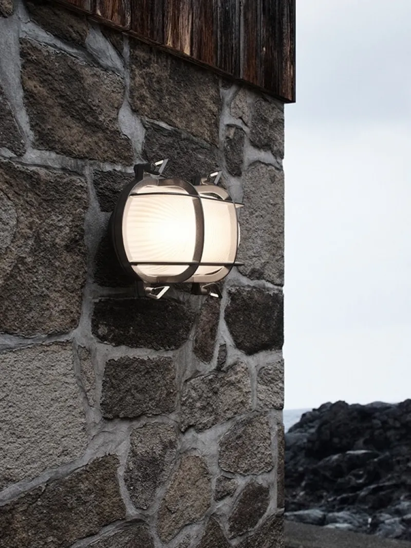Discount Helford udendørs væglampe, nikkel Væglamper|Udendørslamper