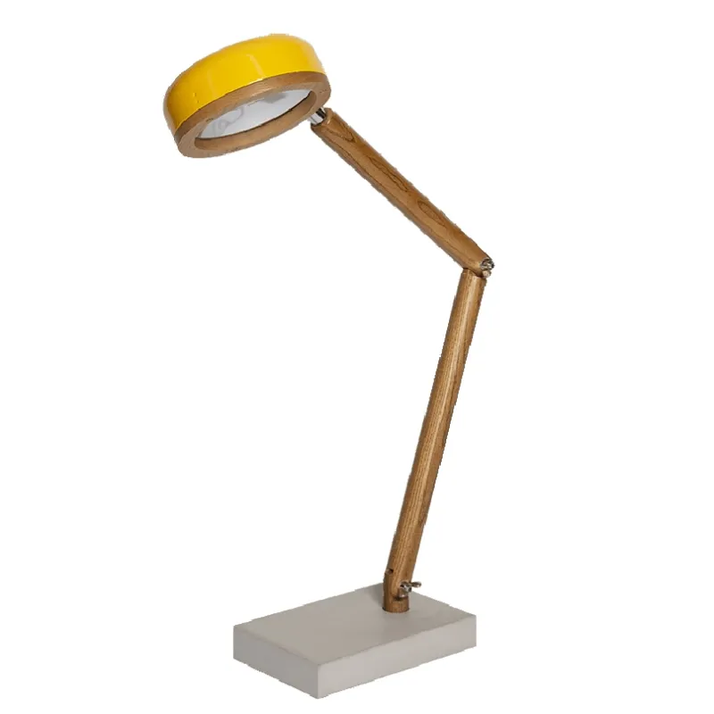Clearance HIPP bordlampe, ask/beton - Copenhagen gul Lamper I Træ|Stue Lamper