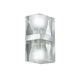 Discount Ice Cube dobbelt væglampe, klar/krom Glas Lamper|Køkkenlamper