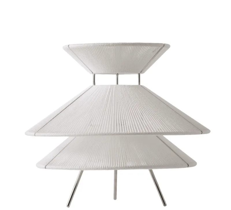 Outlet Kiku bordlampe, hvid/stål Hvide Lamper|Lamper Til Reol