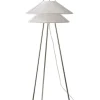 Discount Kiku gulvlampe, hvid/stål Hvide Lamper|Standerlamper