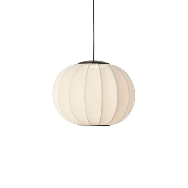Knit-Wit Ø45 rund pendel LED, pearl hvid Hvide Lamper|Spisebordslamper