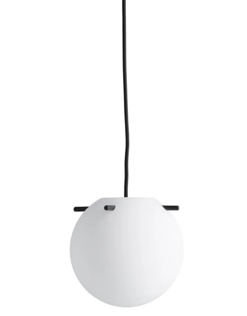 Hot Koi pendel Ø19, opal/sort Hvide Lamper|Glas Lamper