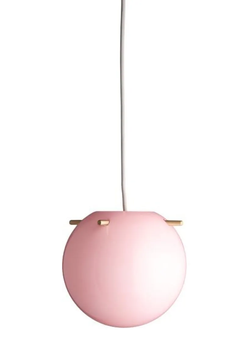 Best Koi pendel Ø25, rosa/messing Messinglamper|Glas Lamper