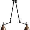 No 302 Double loftlampe, sort/rå kobber Kobberlamper|Industrielle Lamper