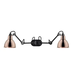 Outlet No 204 Double væglampe, sort/kobber Industrielle Lamper|Stue Lamper