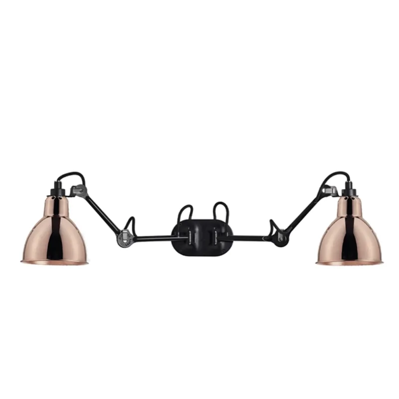 Outlet No 204 Double væglampe, sort/kobber Industrielle Lamper|Stue Lamper