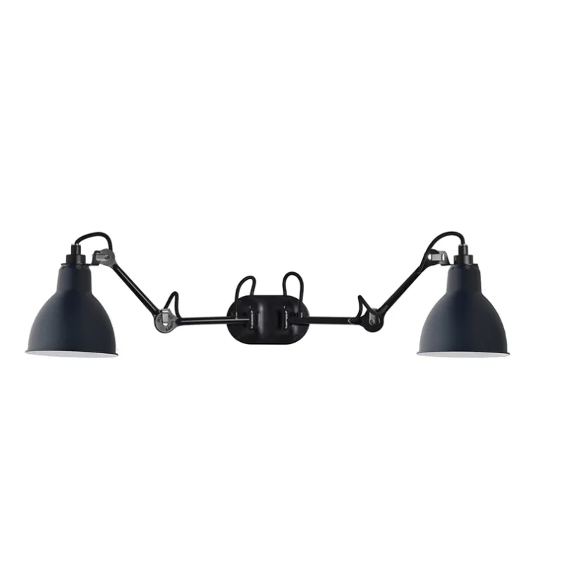 New No 204 Double væglampe, sort/blå Industrielle Lamper|Stue Lamper