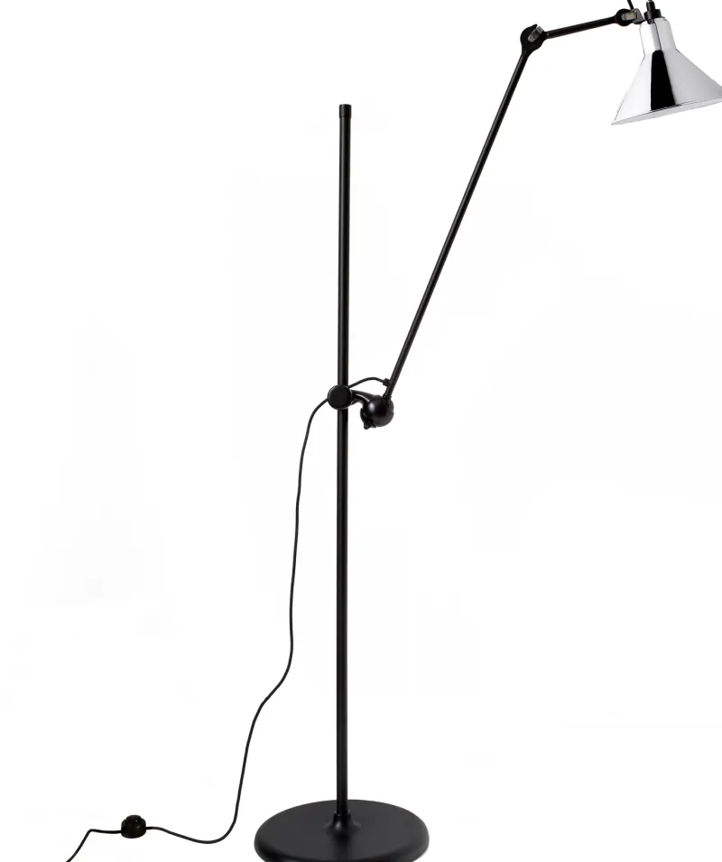 Clearance No 215 gulvlampe, sort/krom Standerlamper|Industrielle Lamper
