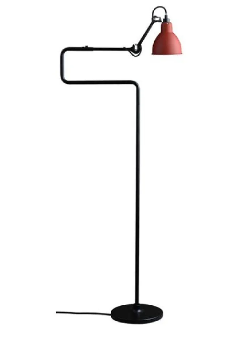 Sale No 411 gulvlampe, sort/rød Standerlamper|Industrielle Lamper