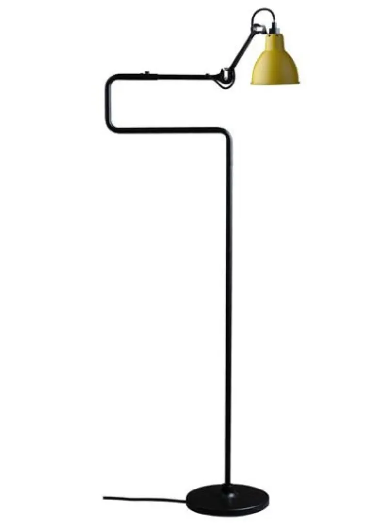 Hot No 411 gulvlampe, sort/gul Standerlamper|Industrielle Lamper
