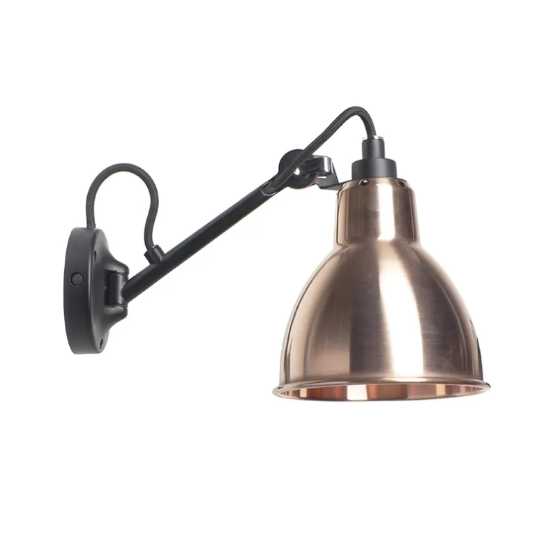 Sale No 104 væglampe, sort/rå kobber Industrielle Lamper|Lamper Til Værksted