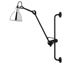 Outlet No 210 væglampe, sort/krom Krom Lamper|Industrielle Lamper