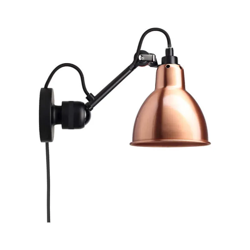No 304CA væglampe, sort/kobber Kobberlamper|Industrielle Lamper